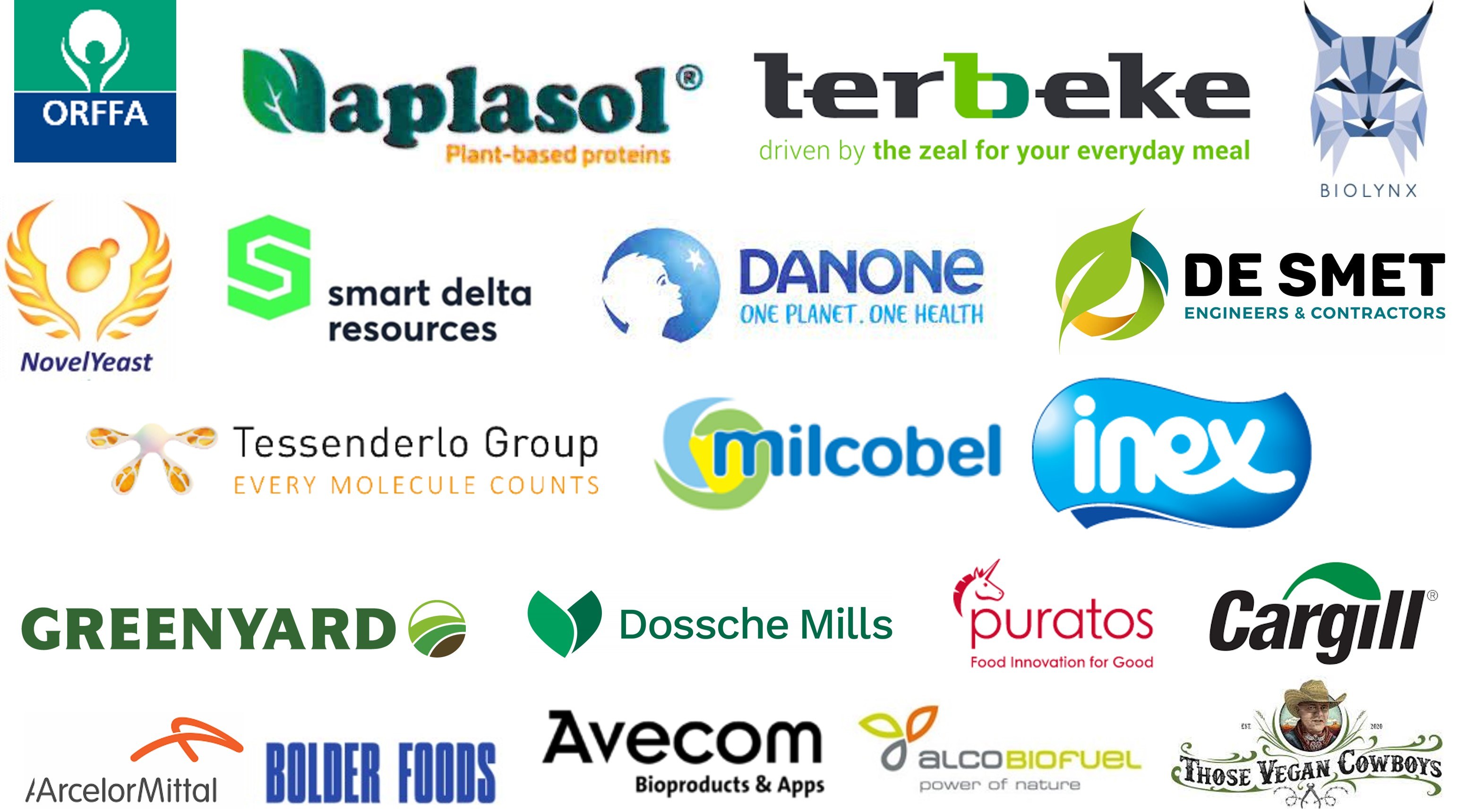 The 20 member-companies that make up the ‘Industrial Sounding Board’ of The ProteInn Club.