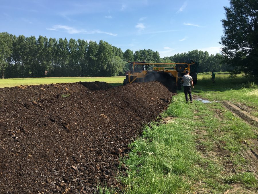 compost in a long row