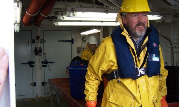 Hans Polet op het schip