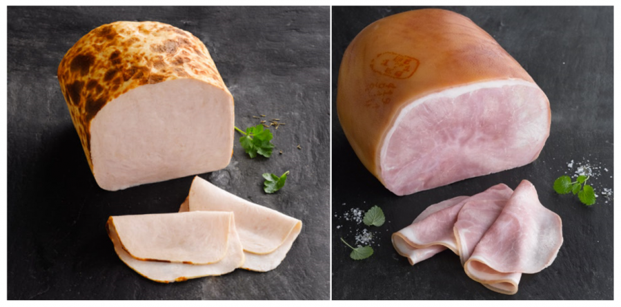 charcuterie ham and chicken slices