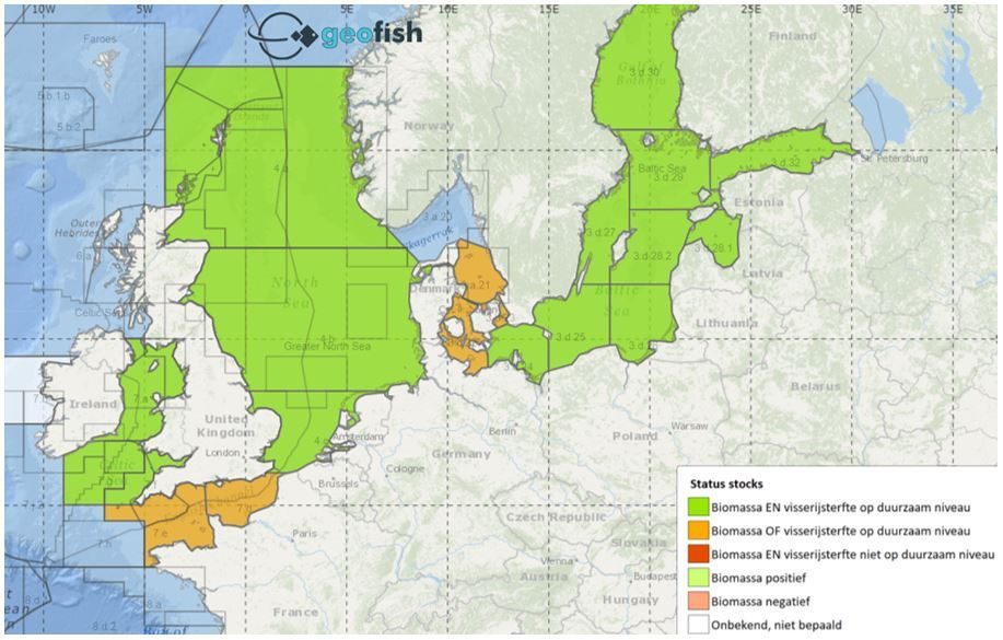 Status van de scholbestanden in de Noordwestelijke Atlantische oceaan (GeoFish, ILVO 2020)