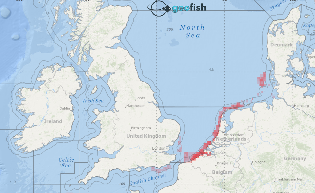 Aanvoer Noordzeegarnaal door de Belgische vissers in 2020 (ton) (Geofish.be, ILVO, 2022).